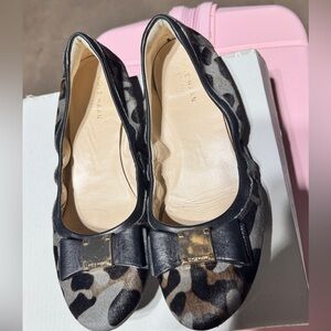 Cole Haan Women's Leopard Print Flats with Black Bow